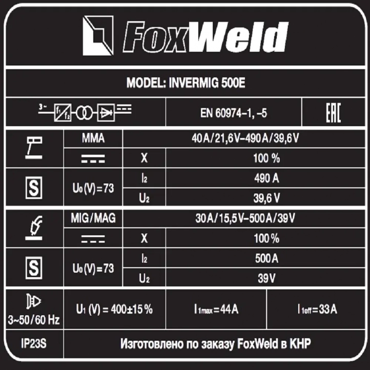 FoxWeld Invermig 500 E