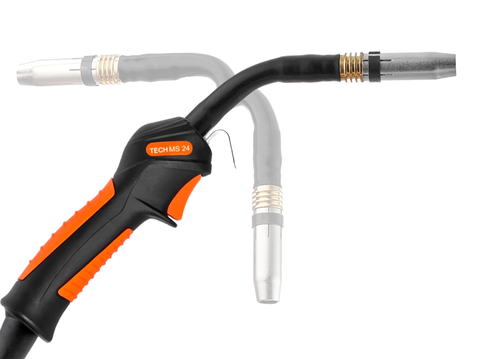Горелка для полуавтомата TECH MS 24 F (до 250A), 4м (с гибким гусаком)