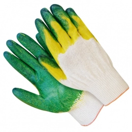 Надежные х/б перчатки с двойным латексным покрытием