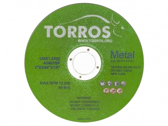 Круг отрезной TORROS 125x1.2x22.2